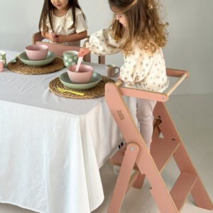 Sulankstomas virtuvės bokštelis - rožinis