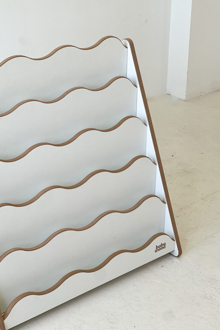 Medinė knygų lentyna WAVE M - 2 spalvos - Image 8
