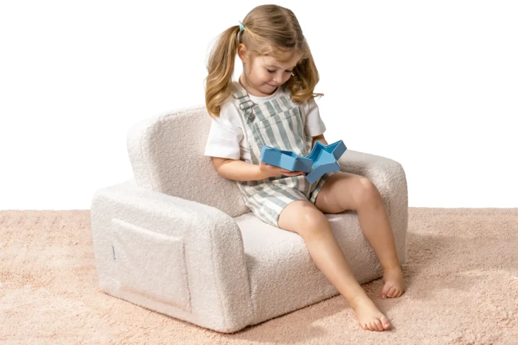 LUMI 2in1 fotelis-lova TEDDY – švelniai kreminis - Image 2