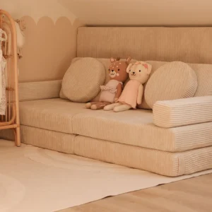 SHAPPY žaidimų sofa - velvetas, vanilės spalva