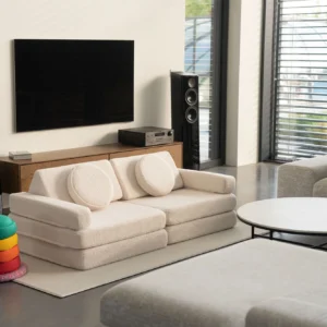 SHAPPY žaidimų sofa "Teddy" - švelni kreminė