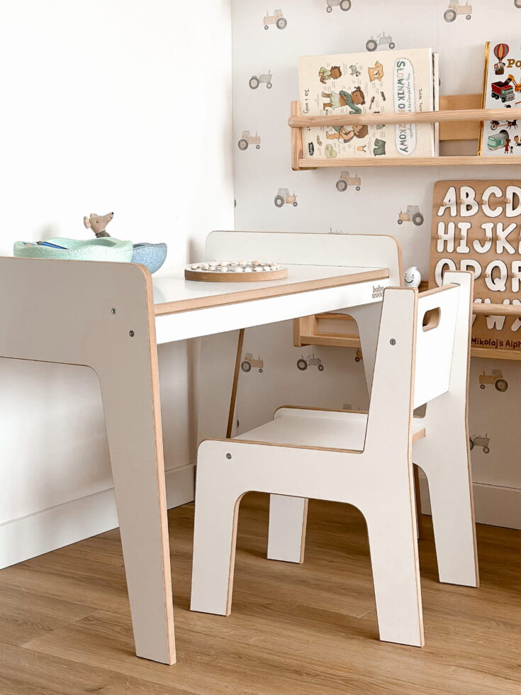 Montessori stalo ir kėdės komplektas vyresniam vaikui - baltas - Image 4