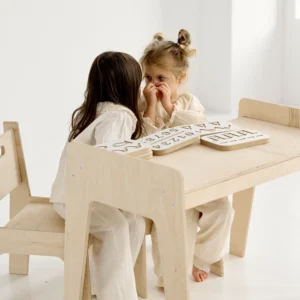 Montessori stalo ir kėdės komplektas vyresniam vaikui -natūralus