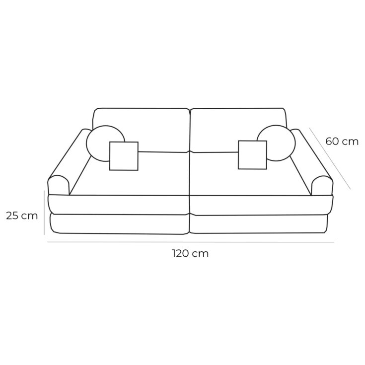Modulinė vidaus/lauko sofa vaikams „Pocket Sofa Outzy“ – rūko pilka - Image 2