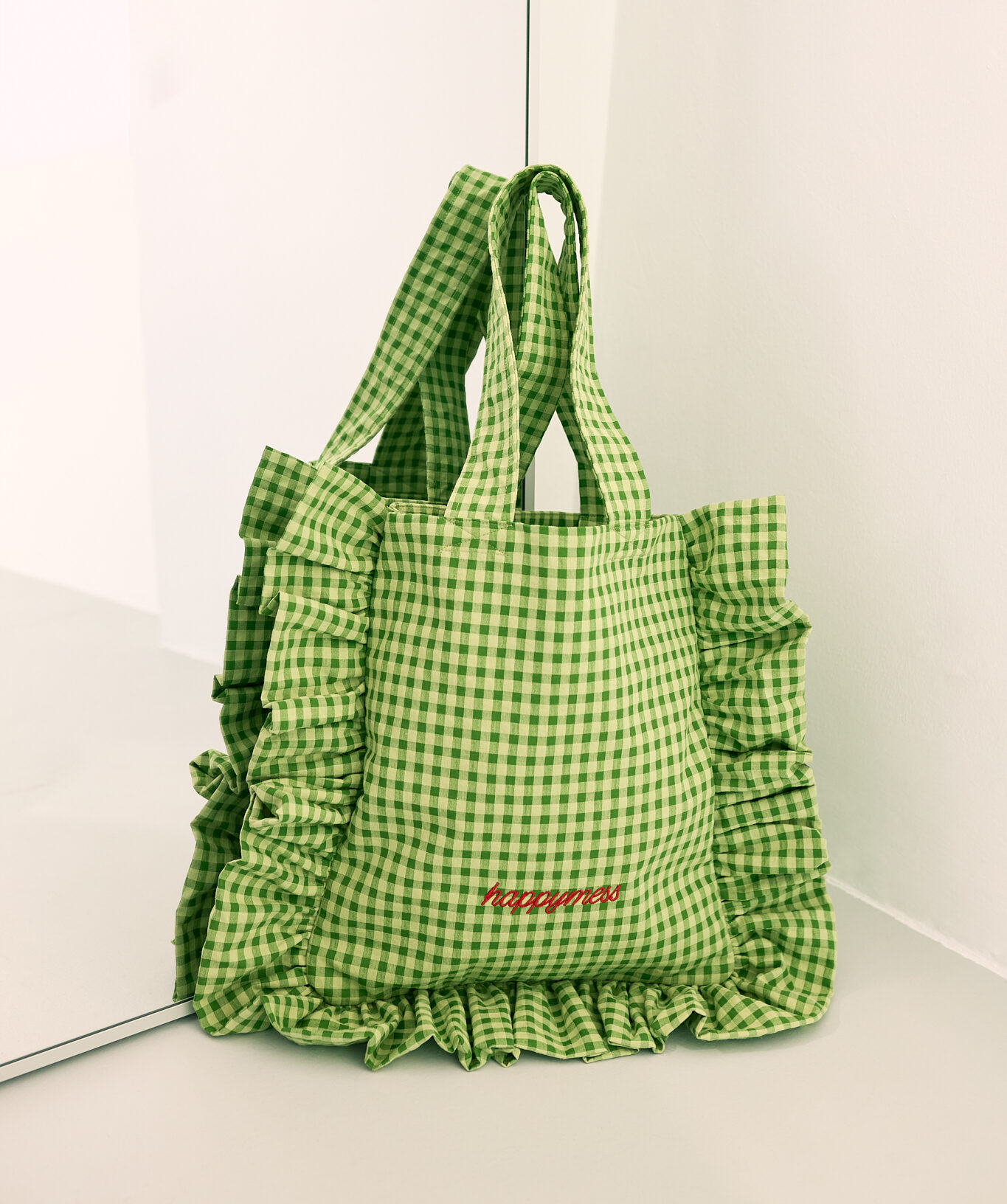 Rankinė su raukiniais „Matcha green“