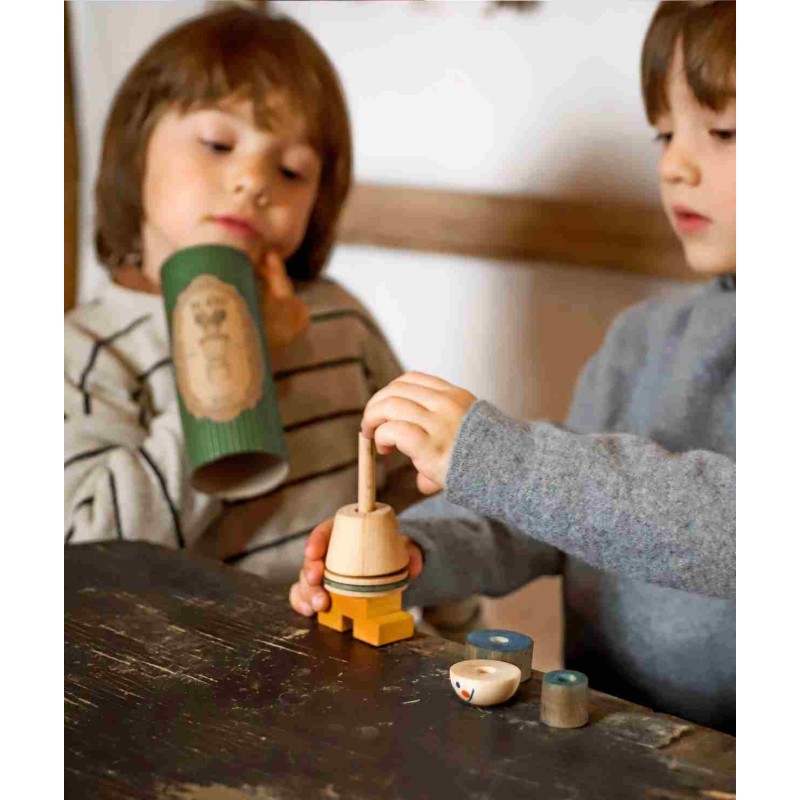 Montessori medinė dėlionė LALA – violetinė - Image 6