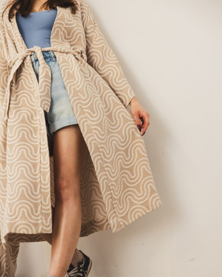 „Patulove” bambukinis kimono moterims – smėlinis - Image 4