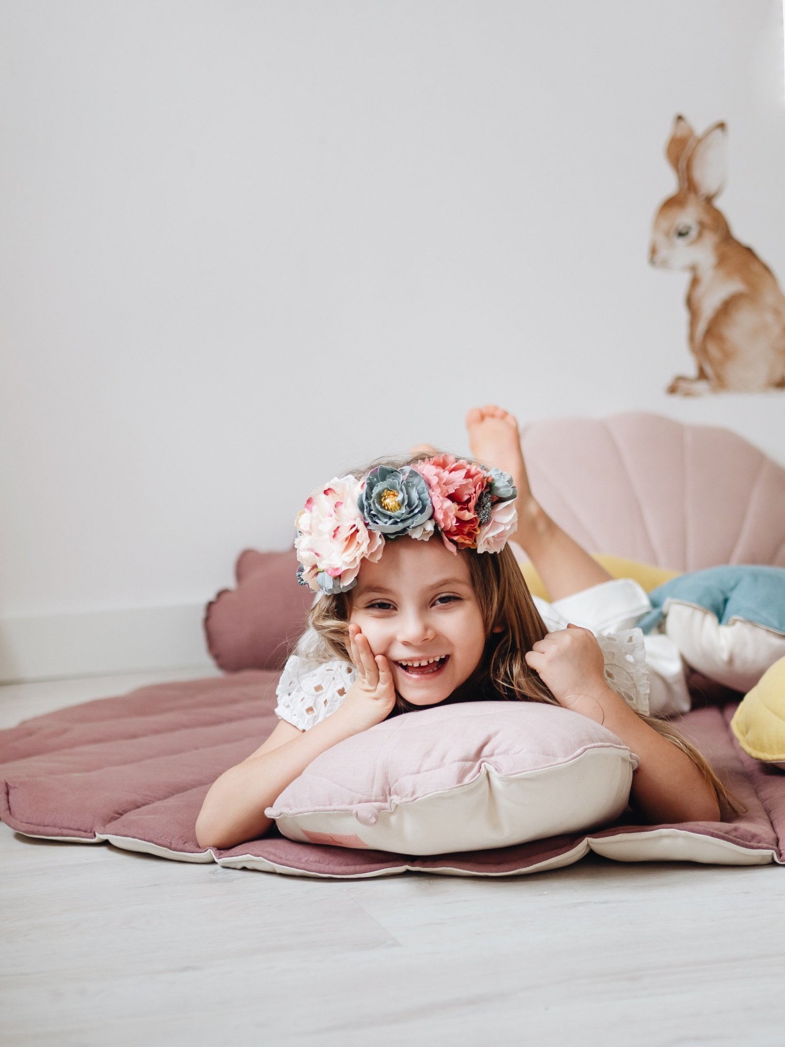 Lininė kriauklės formos pagalvėlė „Powder Pink“ - Image 2