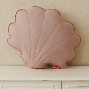 Lininė kriauklės formos pagalvėlė „Powder Pink“