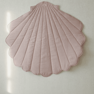Lininis kriauklės formos kilimėlis „Powder Pink“