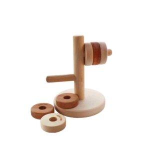 „Wooden Story“ medinė horizontali bokšto dėlionė - natūrali