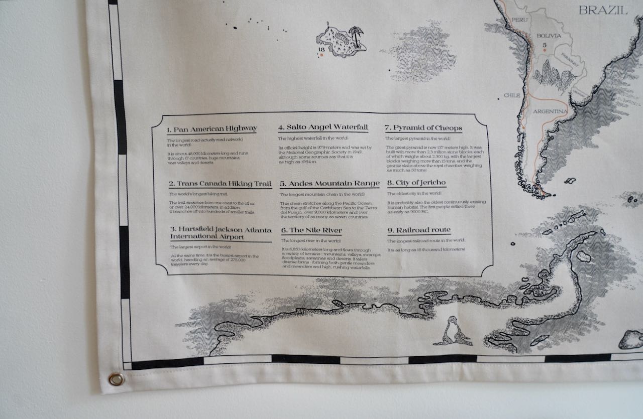 Medvilninis pasaulio žemėlapis vaikams „Civilizacijų pasiekimai“ - Image 5