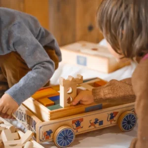 "Wooden Story" medinis vežimėlis žaislams