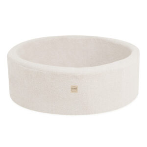 PLUSH NEST sausas baseinas (be kamuoliukų), apvalus, 90×30 cm, kreminis, ėriuko audinio