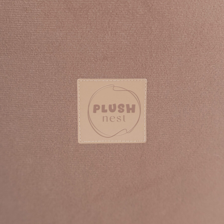 PLUSH NEST sausas baseinėlis (be kamuoliukų), 90 × 30 cm, apvalus, auksinės (smėlio) spalvos, aksominis - Image 7