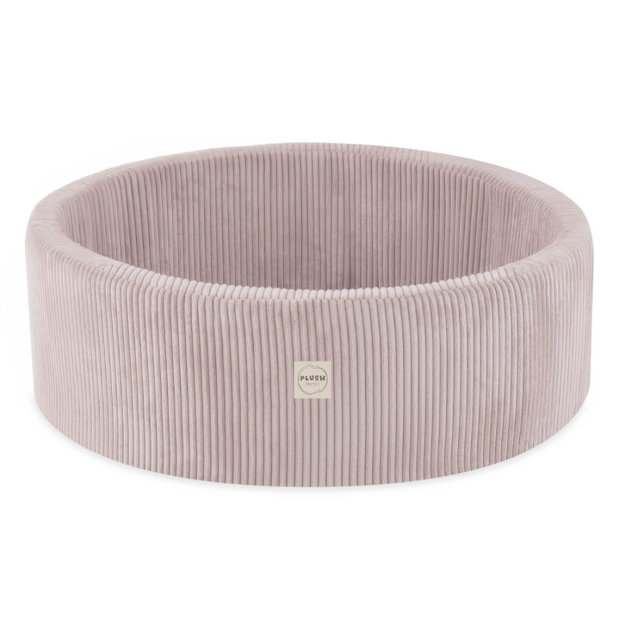 PLUSH NEST žaidimų aikštelė su sausu baseinu ir laipteliais (+200 kamuoliukų: perlo, auksinė, šviesiai rožinio perlo), šviesiai rožinė, premium velvetas - Image 3