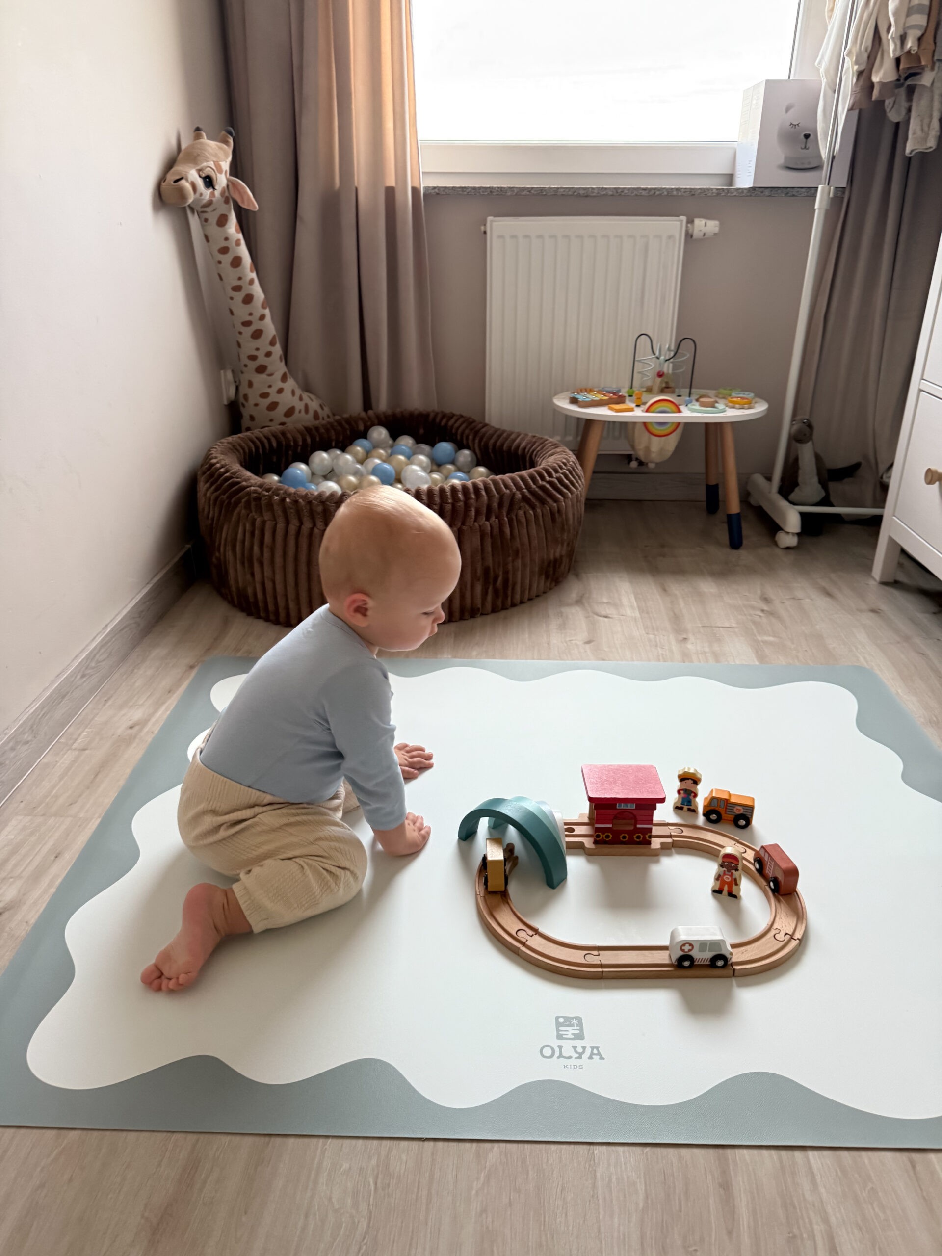 "OLYA KIDS" vaikiškas kilimėlis valgymui, neslystantis ir atsparus vandeniui "Blue Frame" - Image 3