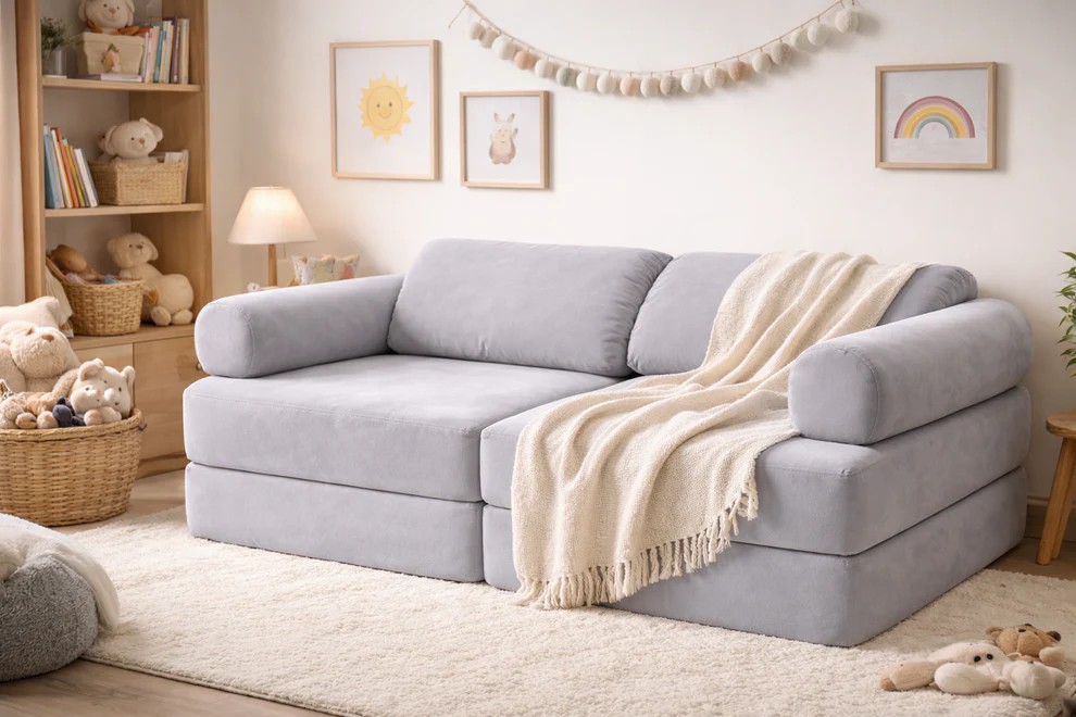 Modulinė žaidimų sofa vaikams – mėlyna - Image 2
