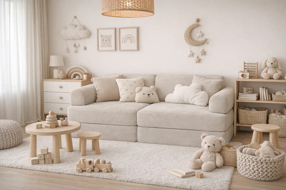 Modulinė žaidimų sofa vaikams – pilka - Image 2